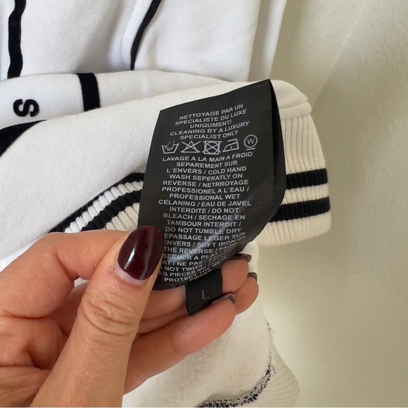 BALMAIN Men’s Cotton and Velvet Logo Sweatshirt in White and Black - Picture 11 of 11